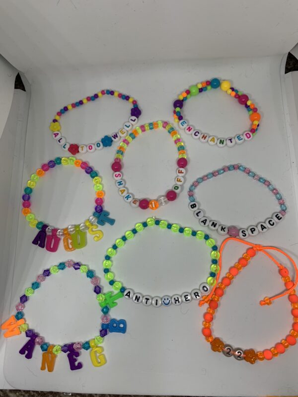 Taylor Swift Friendship Bracelets Set 8 Song Titles colourful