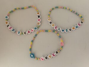 Taylor Swift Friendship Bracelets Set of 3 Lover Theme blue, yellow, pink